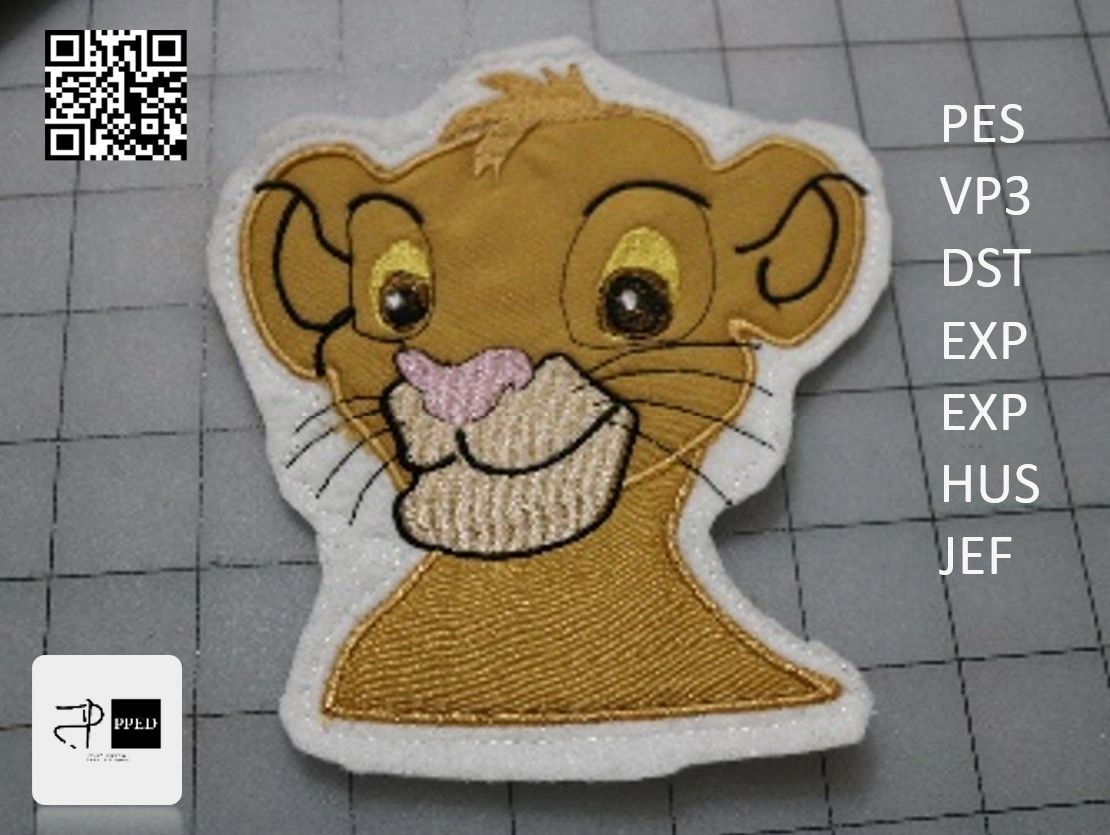 Simba head face, Lion king Disneyinspired applique embroidery machine
